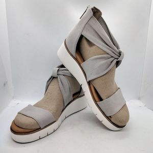 Corso Como "Blayke" Sandal Grey Fabric Ankle Back Zip Sz 5.5